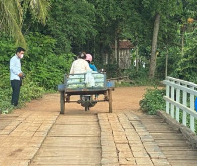 Rural footbridge connecting farming communities